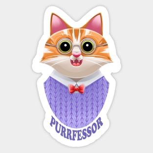 Purrfessor teacher kitty pun Sticker